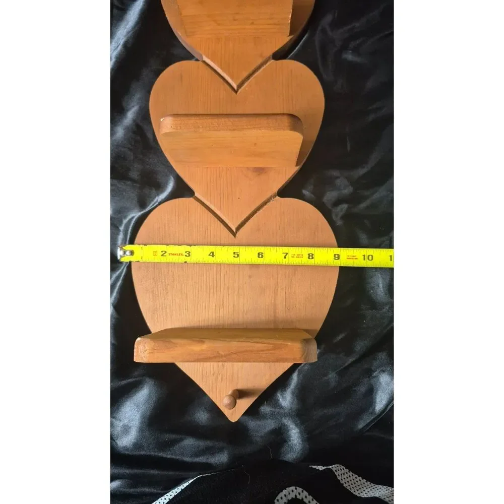 Vintage Granny Core Heart Shaped Shelf with Knob 90s Cottage Core